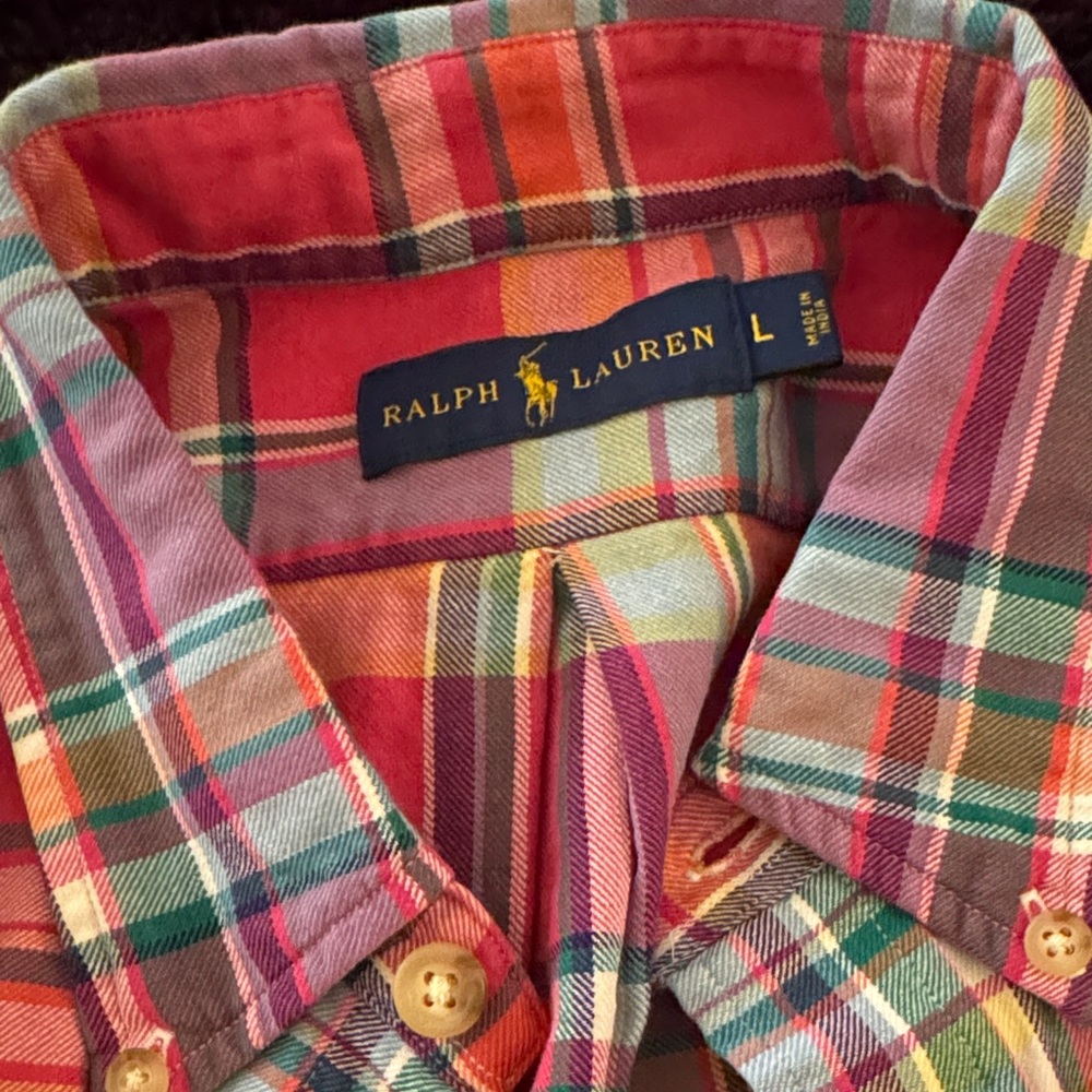 Ralph Lauren Men's Vibrant Plaid Button-Down Shirt